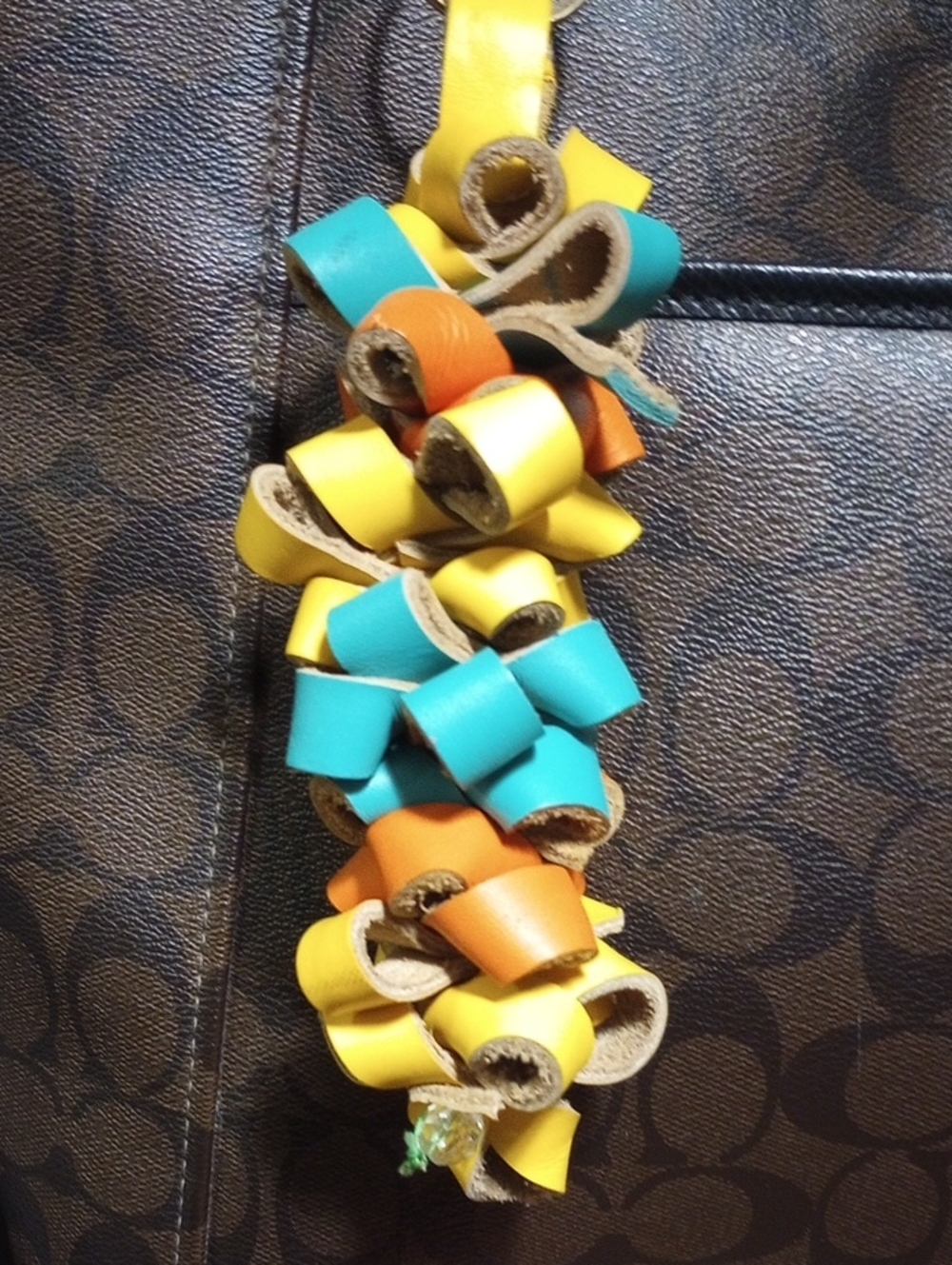 New Leather Bag Charm Keychain